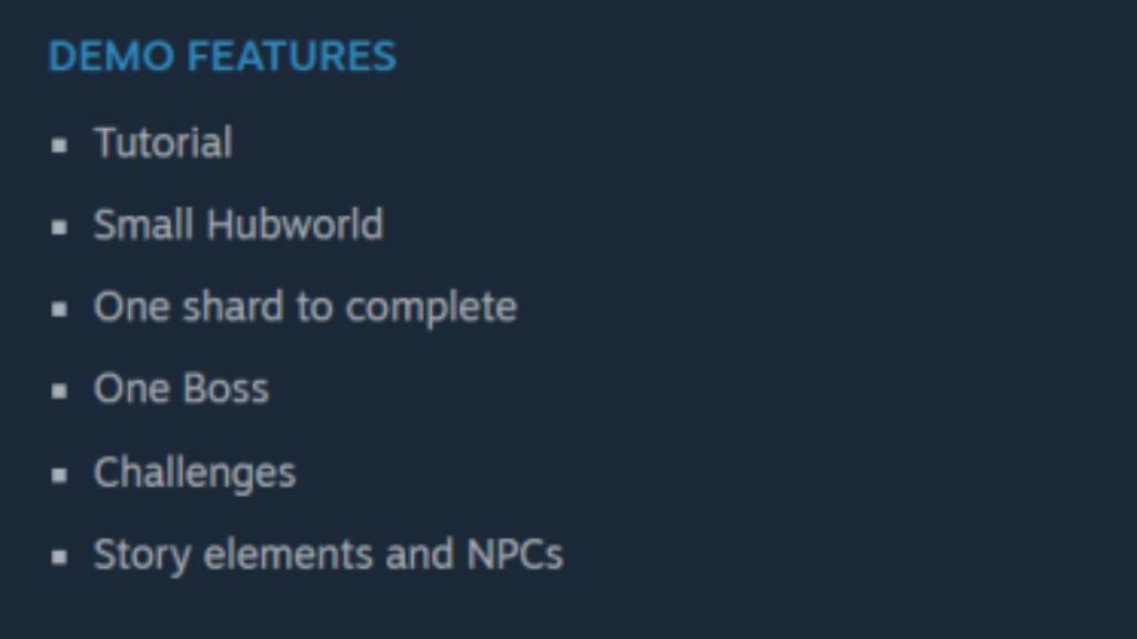 Show the demo features on your Steam page